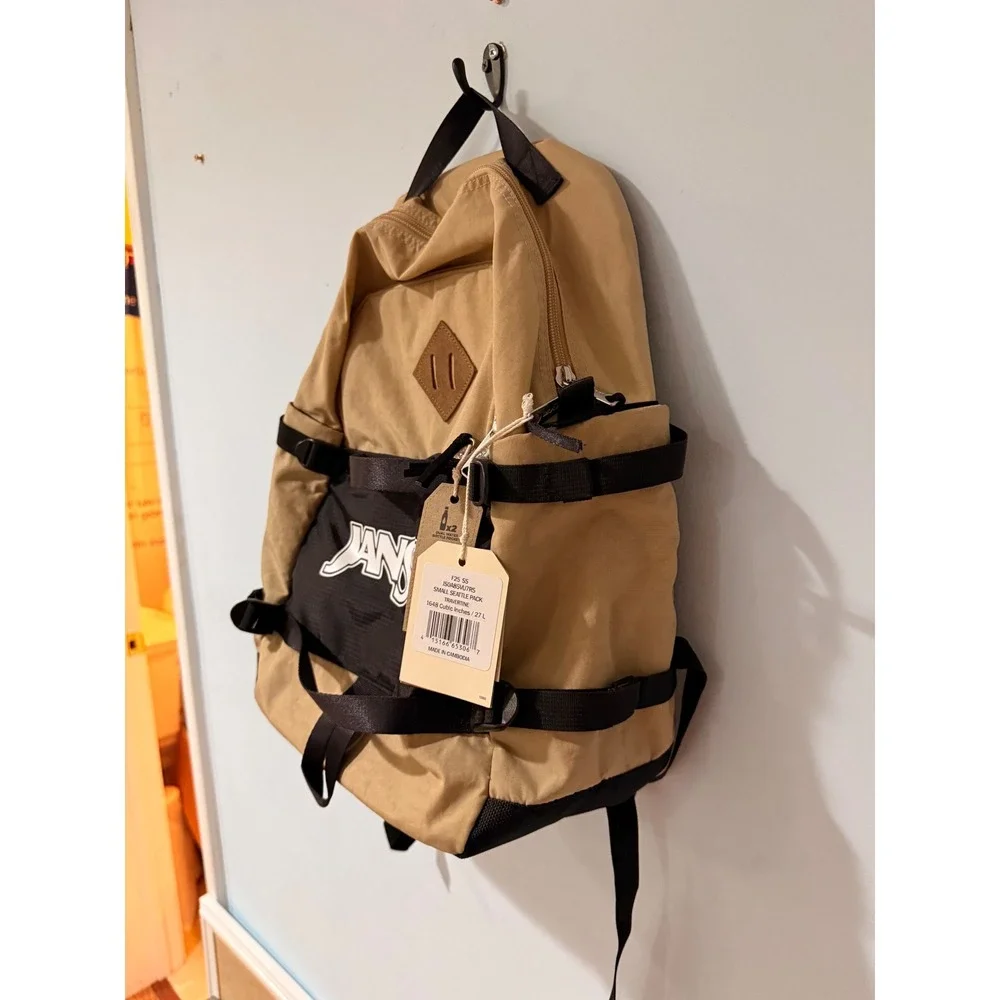 JanSport Small Seattle Pack Travertine Tan Black Laptop Backpack JS0A85VU7R5